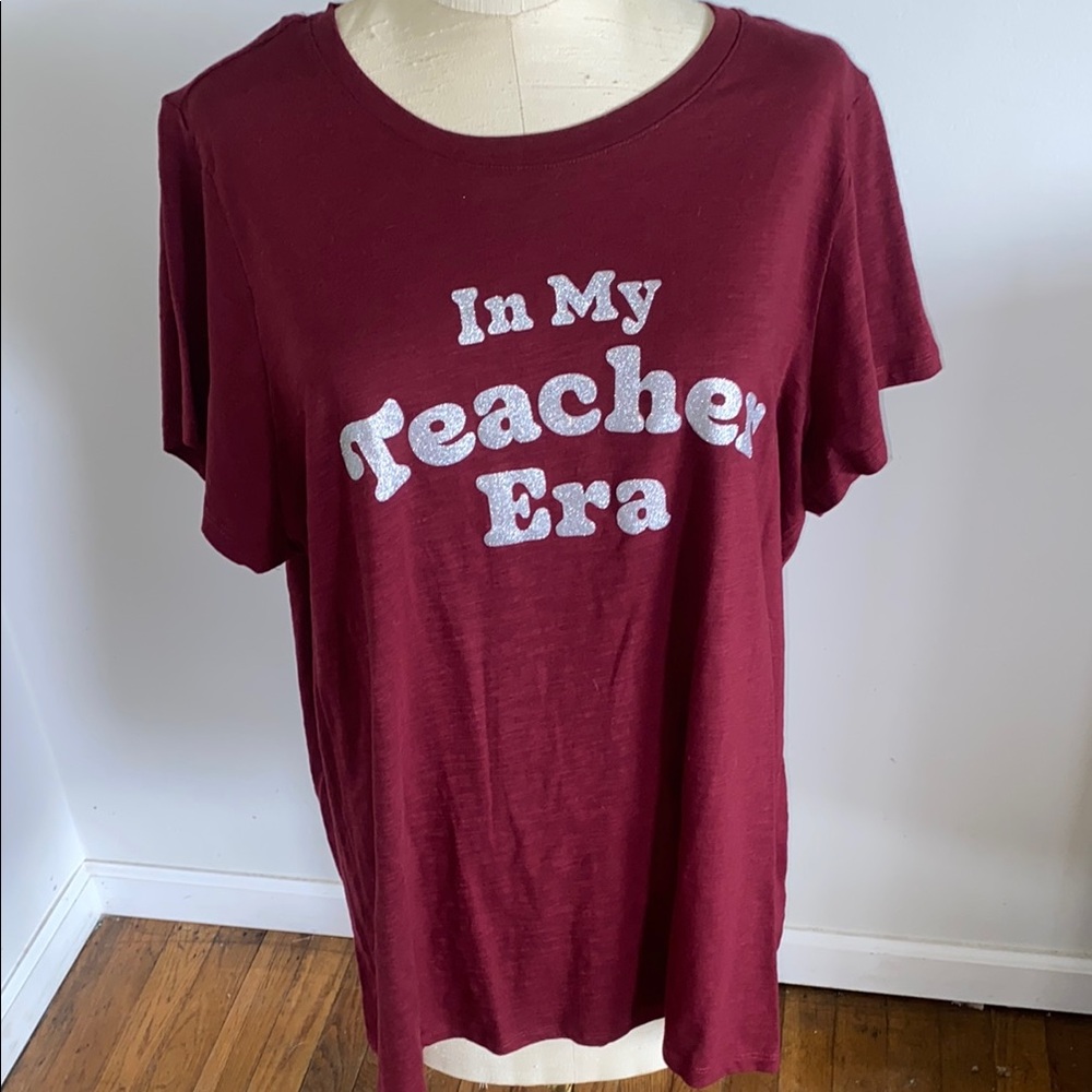 Lane Bryant Red Short Sleeve Relaxed Tee